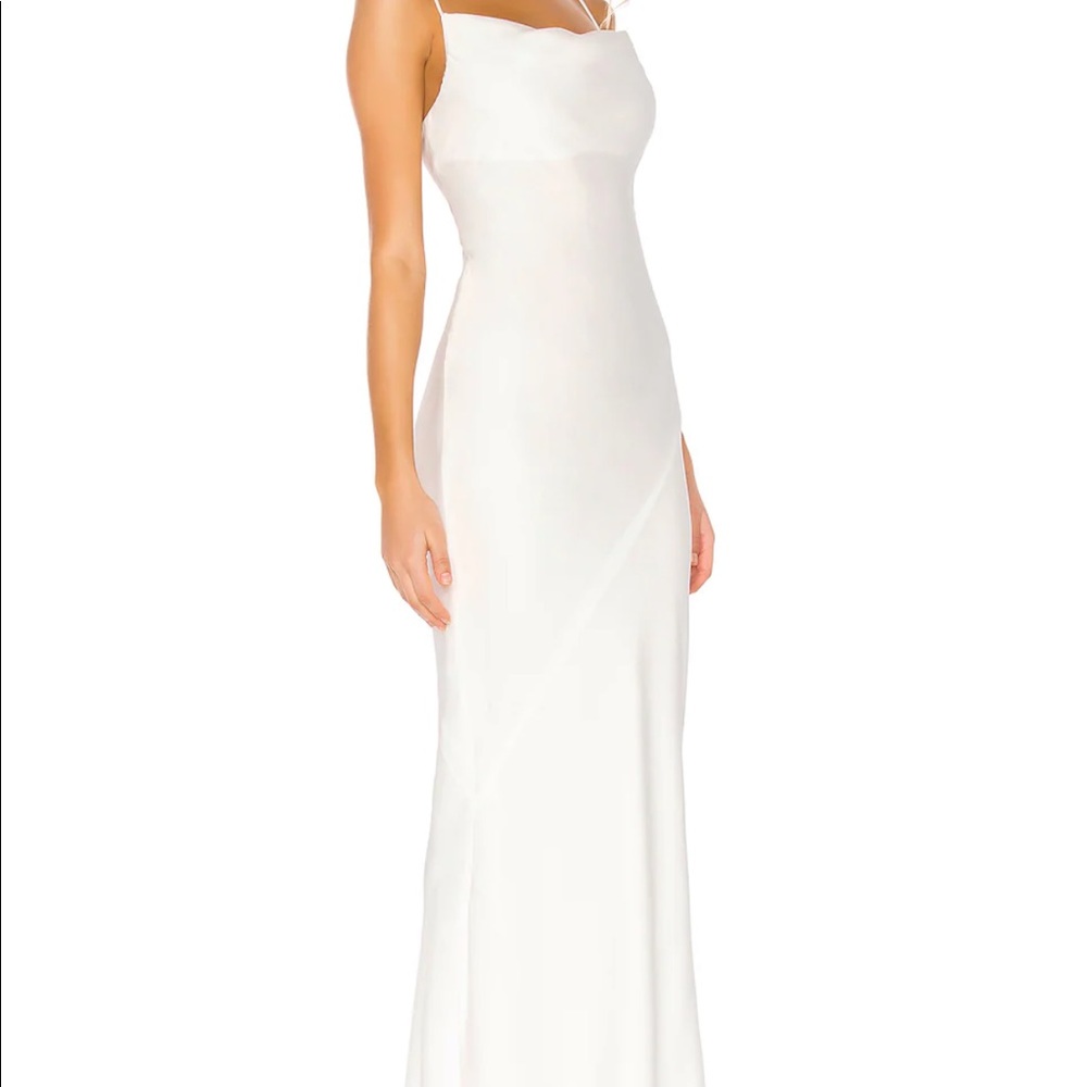 NWOT Shona Joy Luxe Bias Cowl Slip Gown Maxi Dress Ivory White 4